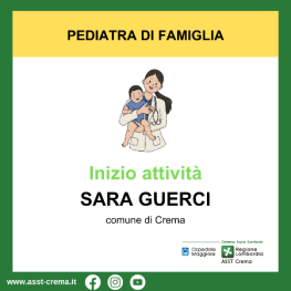 Inizio attività dott.ssa Sara Guerci - comune di Crema
