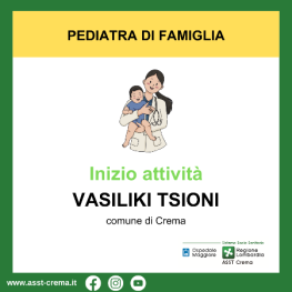 Inizio attività dott.ssa Vasiliki Tsioni - comune di Crema