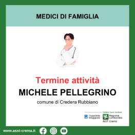 Termine attività Michele Pellegrino - comune di Credera Rubbiano - Incarico Provvisorio