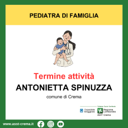 Termine attività dott. Antonietta Spinuzza - comune di Crema