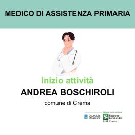 Andrea Boschiroli inizio attività Crema Medico di Assistenza Primaria Andrea Boschiroli inizio attività Crema medico di assistenza primaria