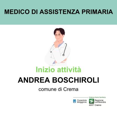 Andrea Boschiroli inizio attività Crema medico di assistenza primaria 